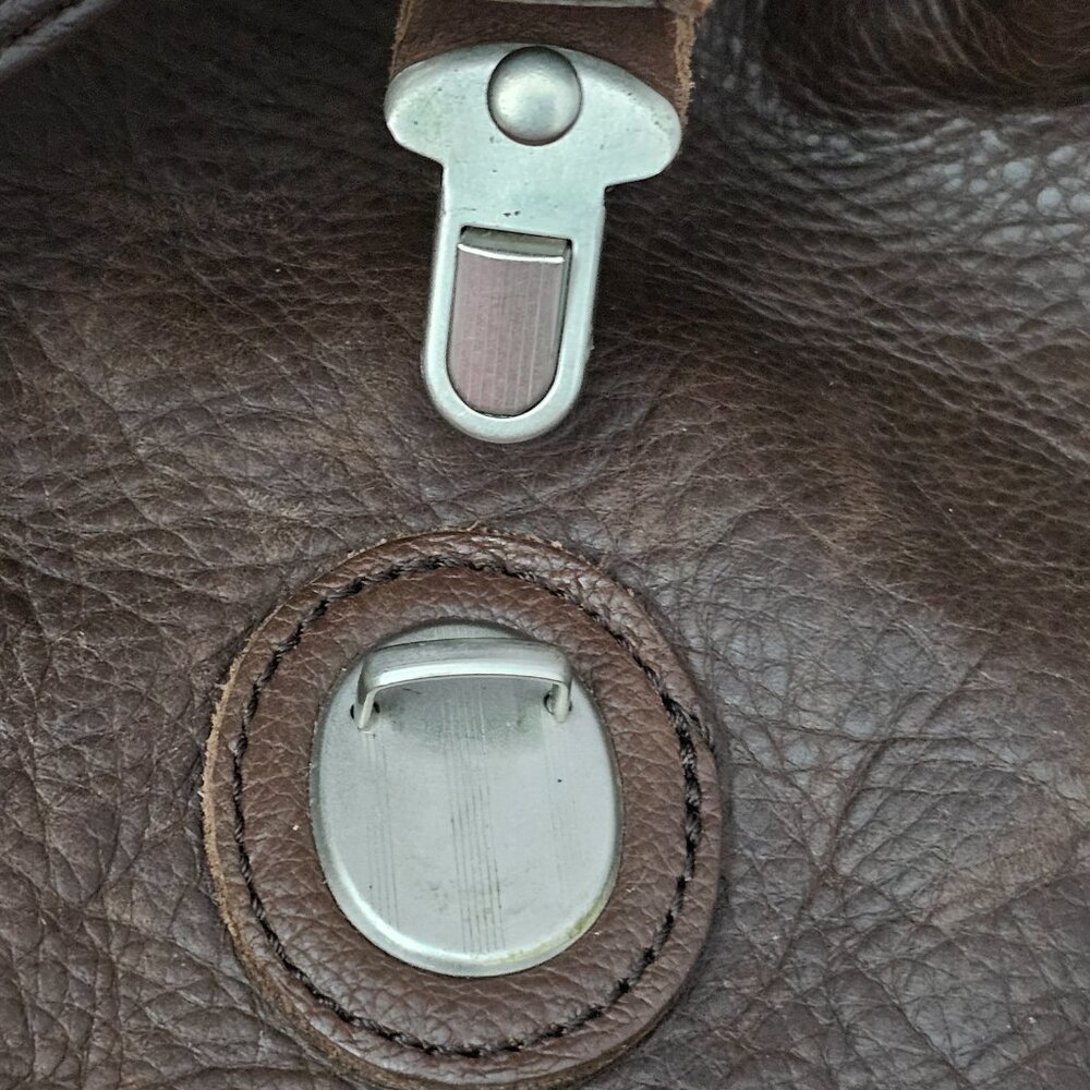 Marlboro Vintage Leather Drawstring Boho Unlimited Promo Large Brown Backpack - Picture 7 of 14